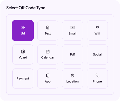 select your code qr type to generate